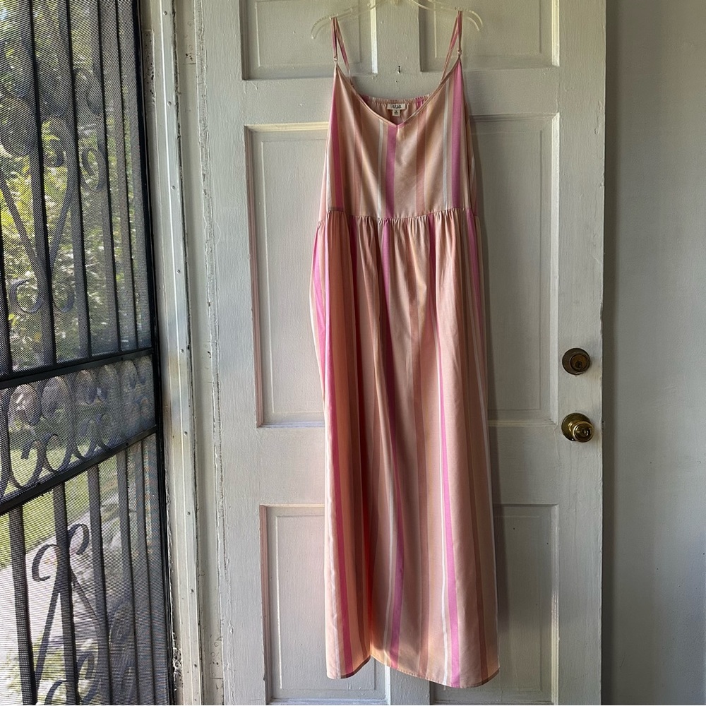 A.N.A Stripped Spaghetti Pink Maxi Dress
